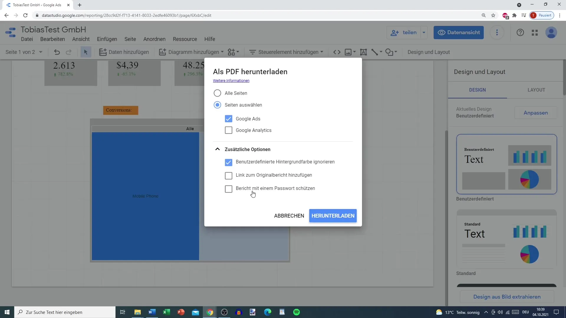 Berichte effektiv teilen und exportieren in Google Data Studio