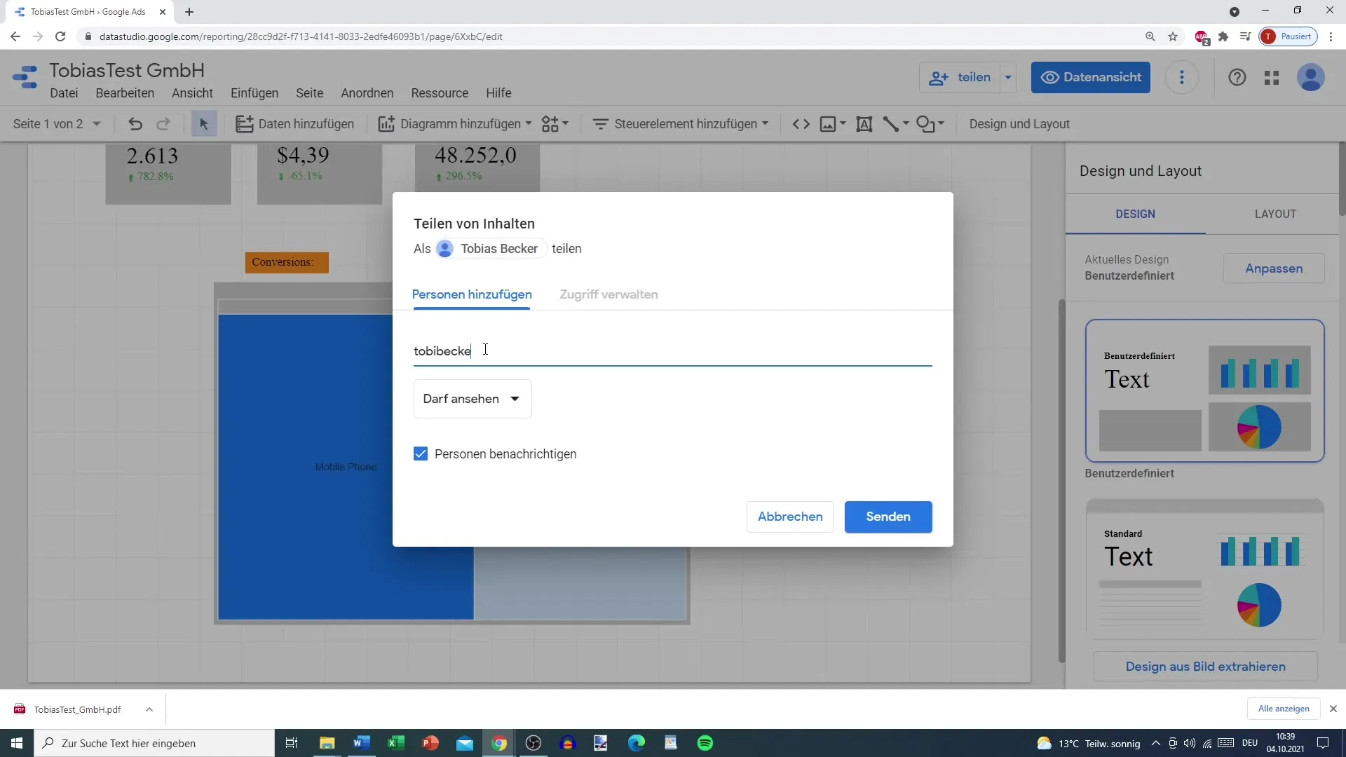 Berichte effektiv teilen und exportieren in Google Data Studio