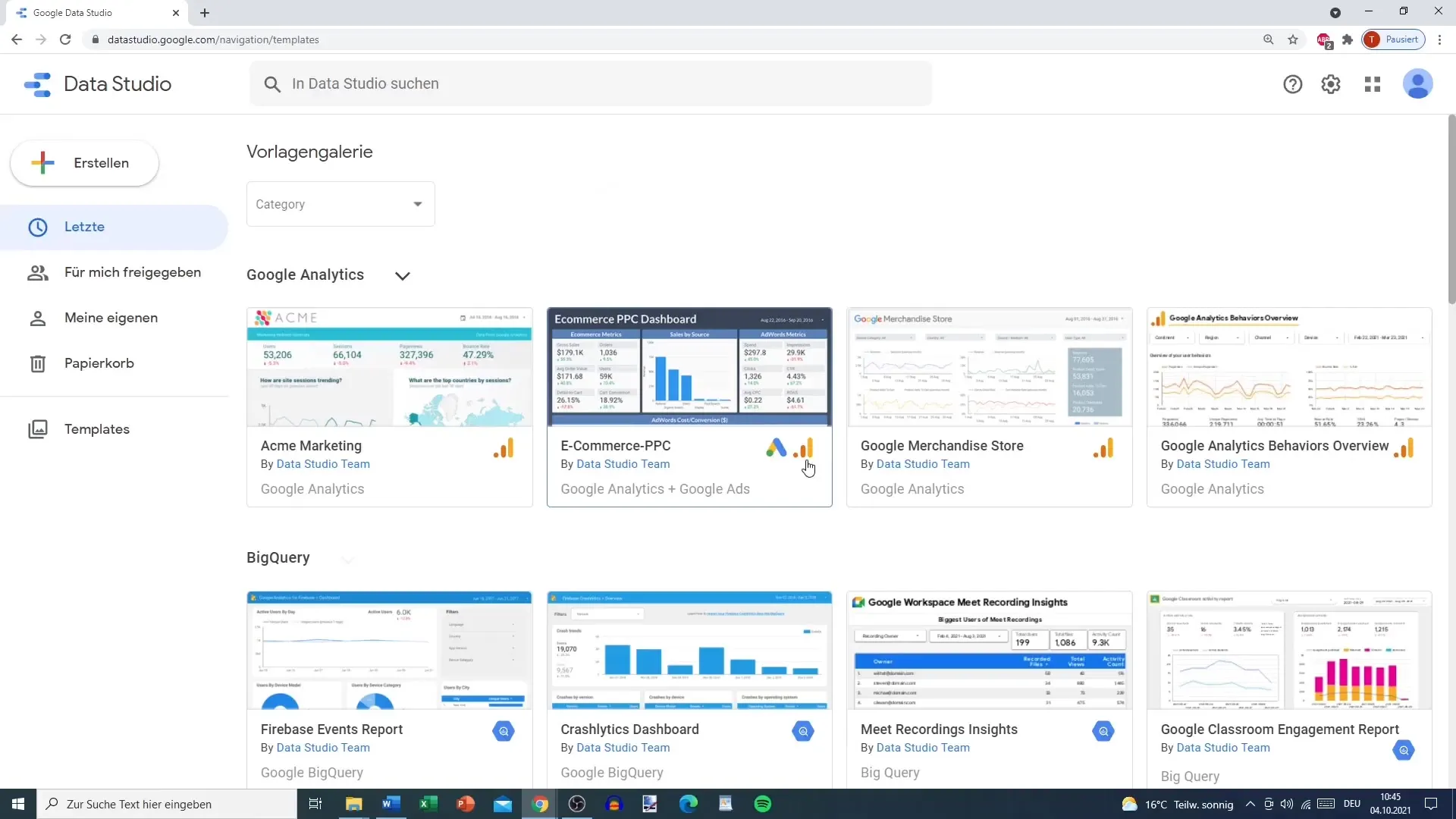 Vorlagen in Google Data Studio effektiv nutzen