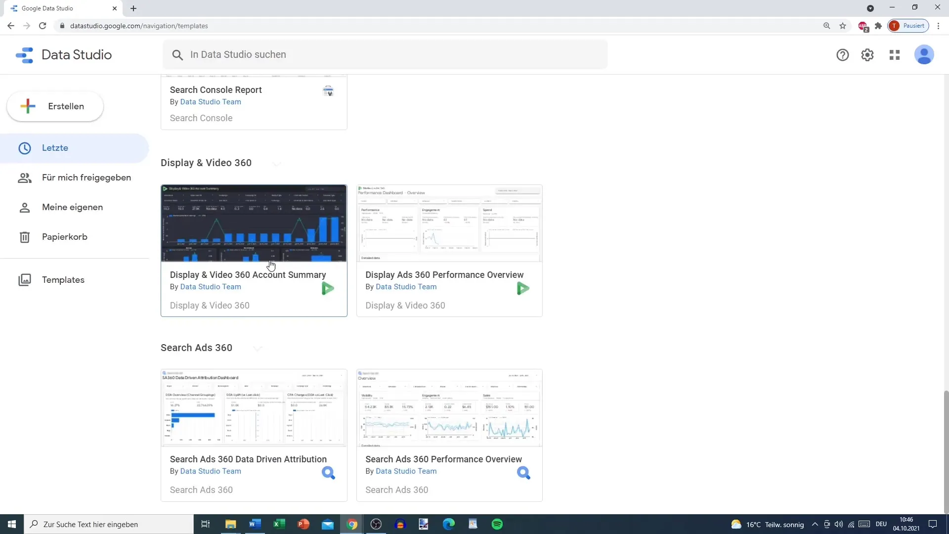 Vorlagen in Google Data Studio effektiv nutzen
