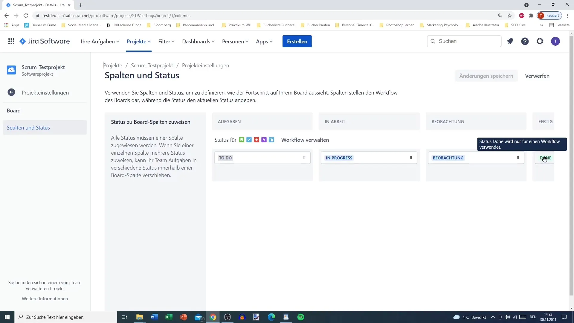 Jira projektindstillinger - Grundlæggende tilpasset administration