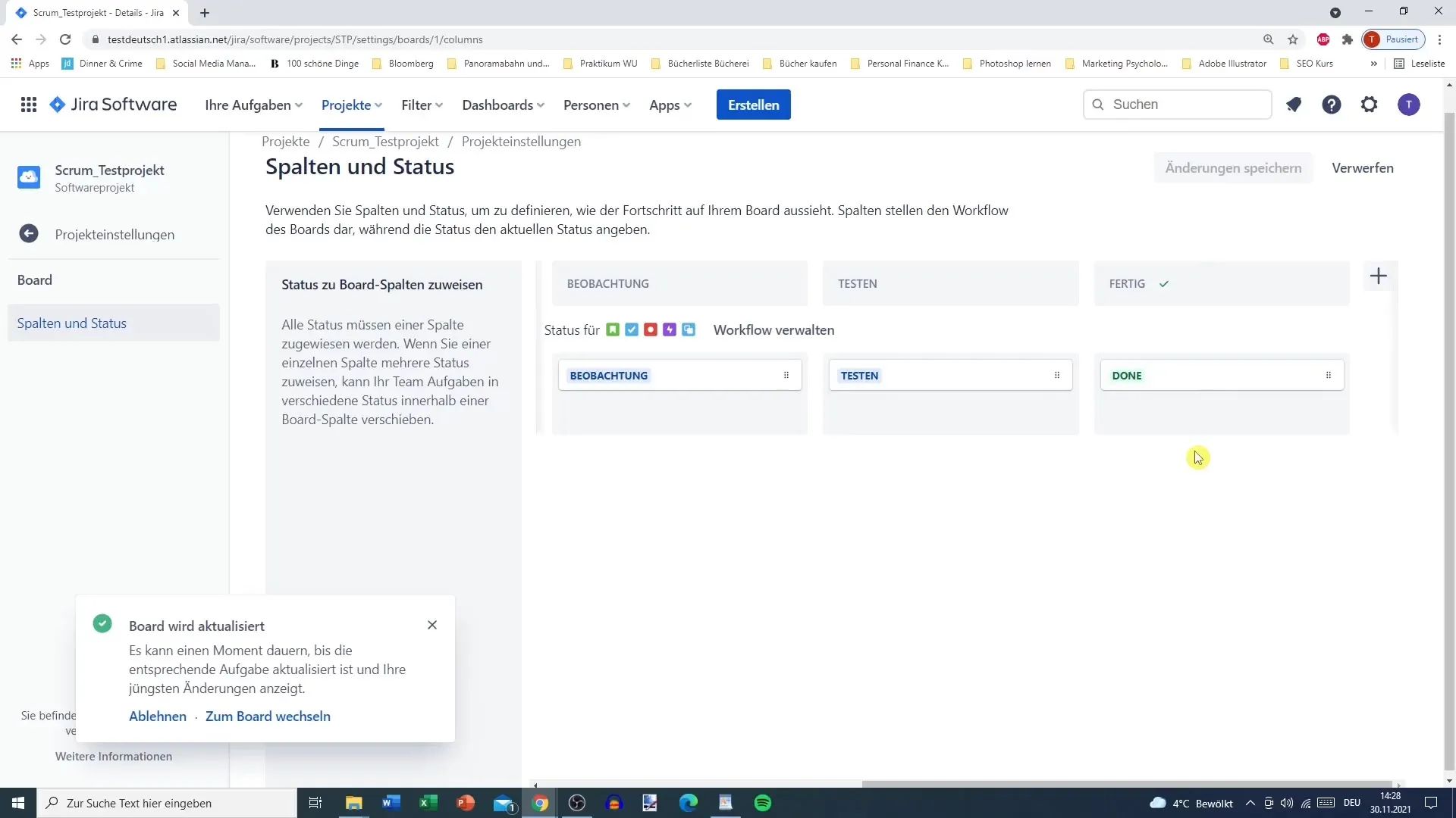 Jira projektoplysninger - Grundlæggende tilpasset administration
