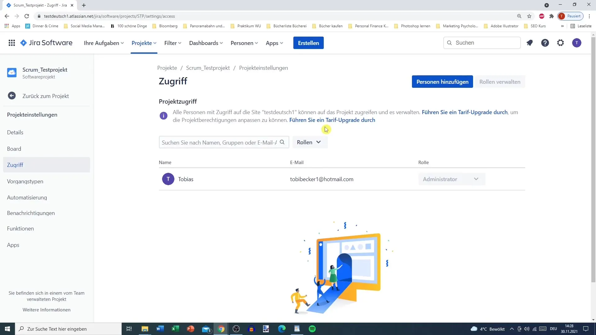 Jira-projektindstillinger - Grundlæggende tilpasset administration
