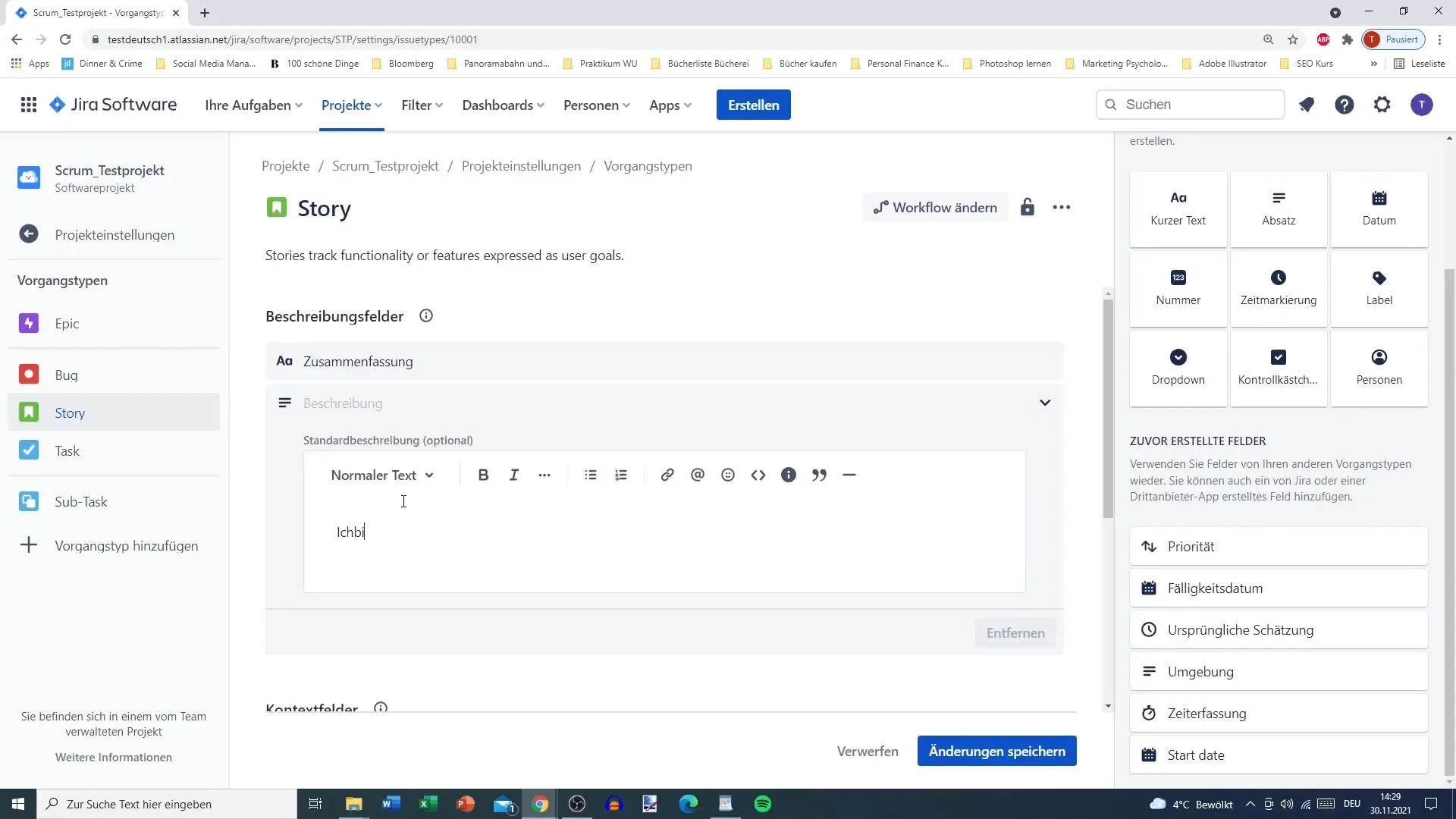 Jira projektindstillinger - grundlæggende tilpasset administration