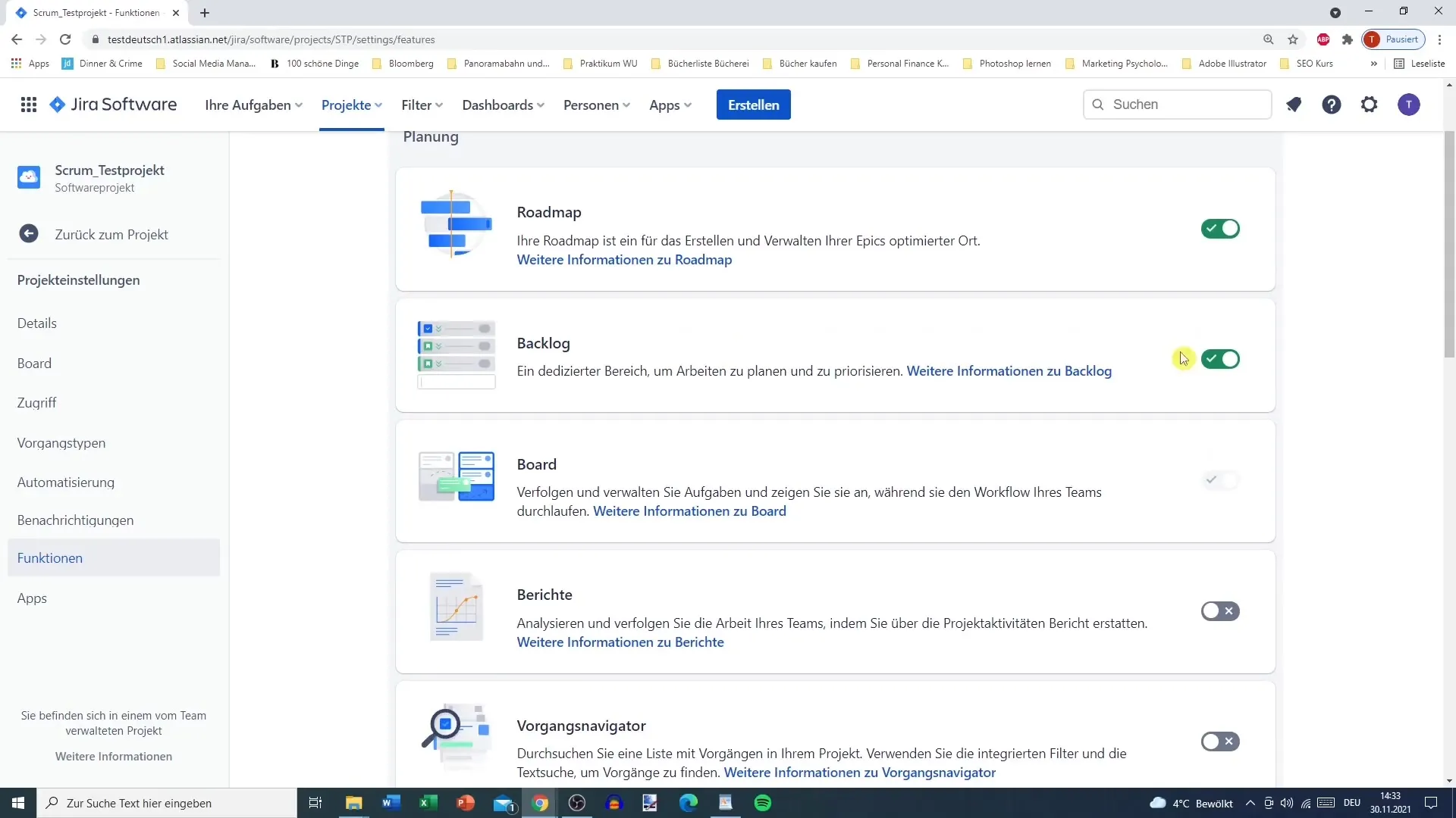 Jira projektindstillinger - Grundlæggende tilpasset administration