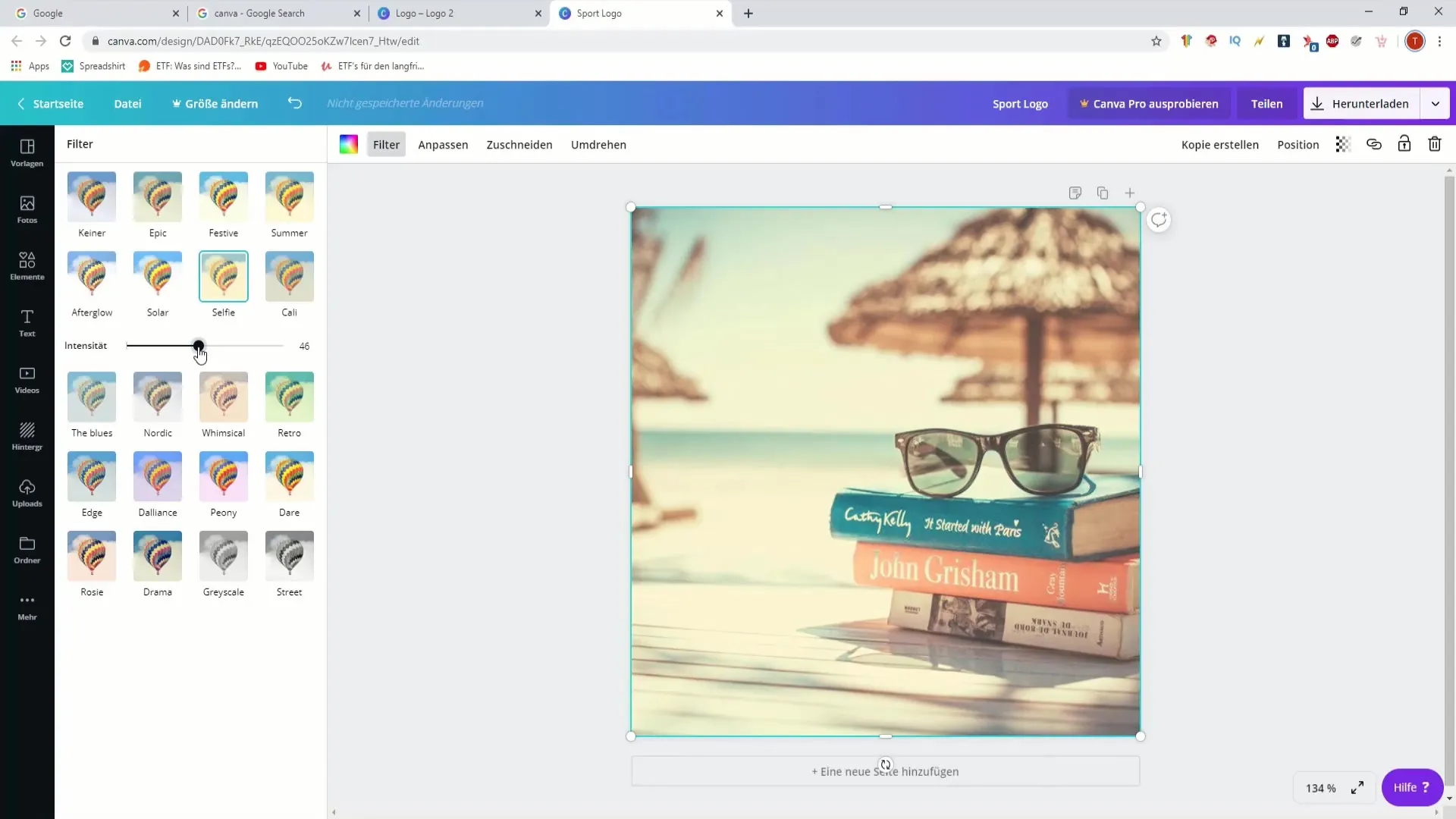 Creating podcast graphics: Understanding Canva filters and settings