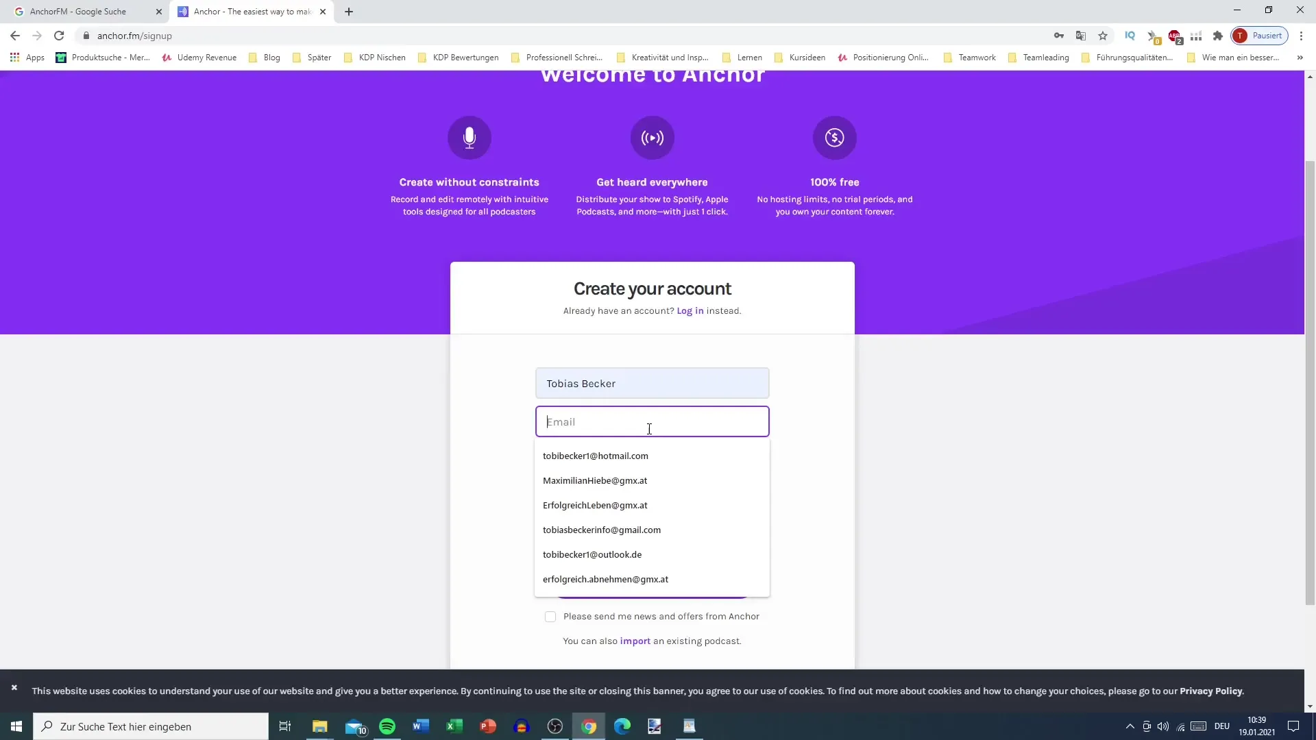 Avviare un podcast è facile - Creare un account AnchorFM