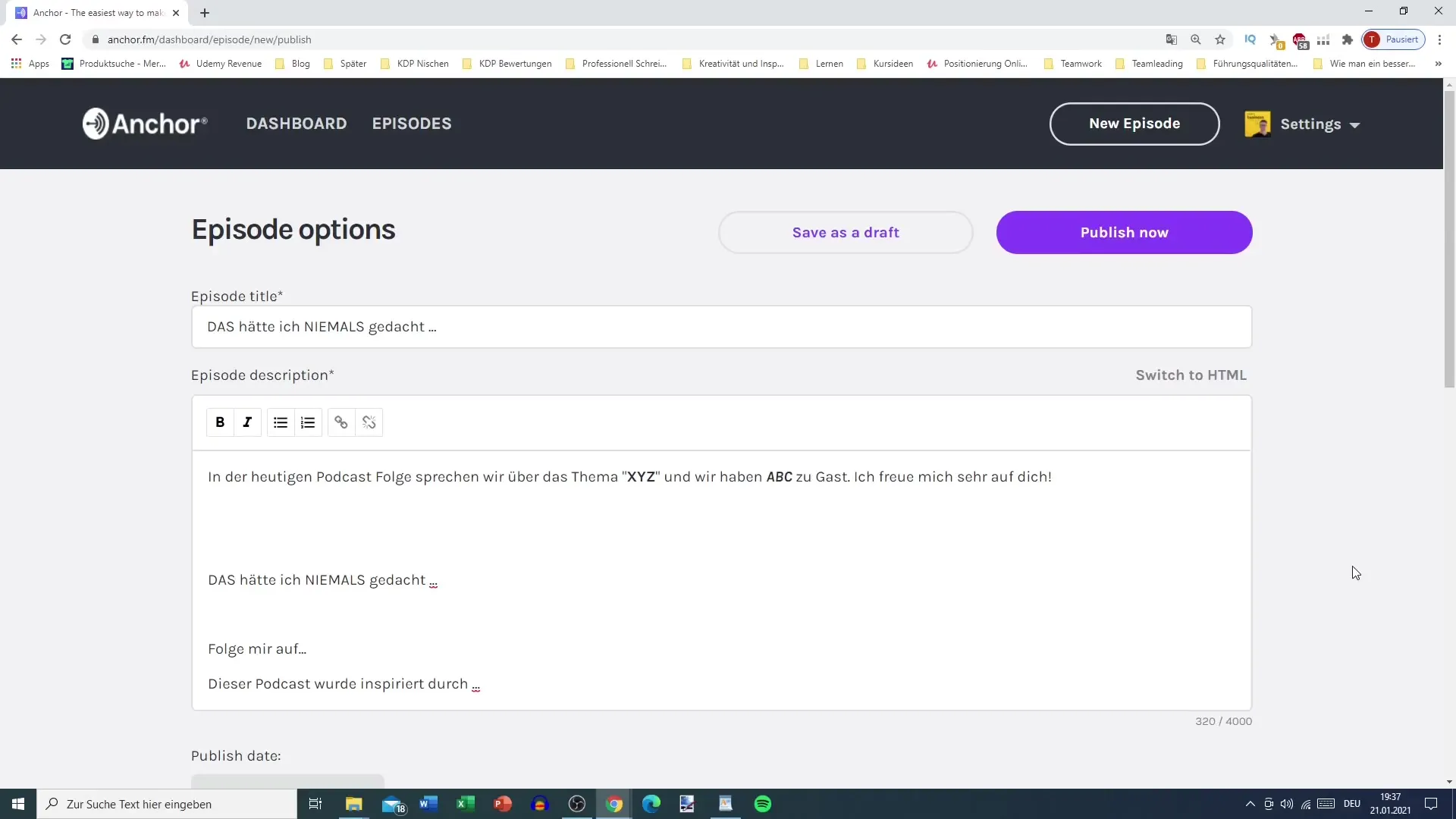 Pianificare il proprio podcast: Come pubblicare in modo efficace