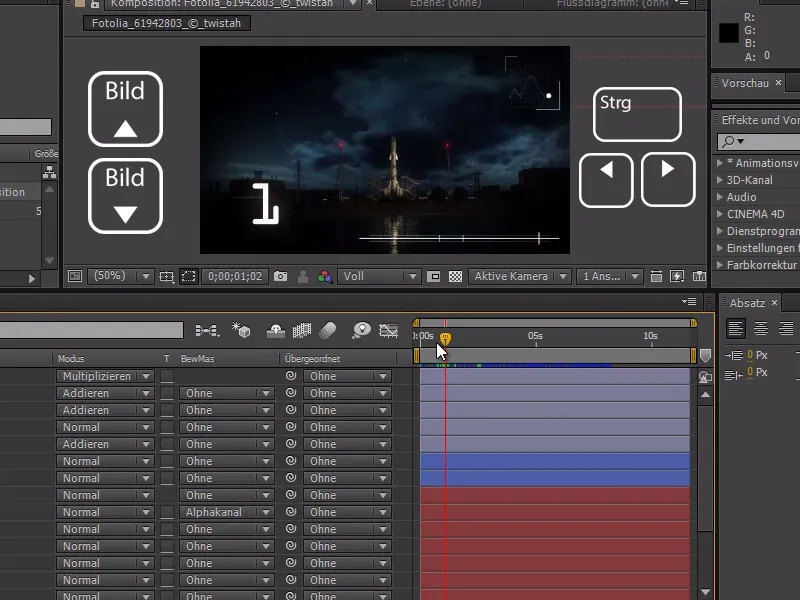 Trucos y consejos para el flujo de trabajo en After Effects: Navegación por la línea de tiempo