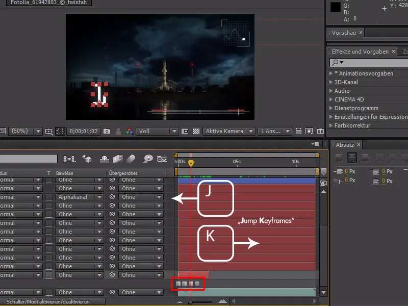 Consejos y trucos para el flujo de trabajo en After Effects: Navegación por la línea de tiempo