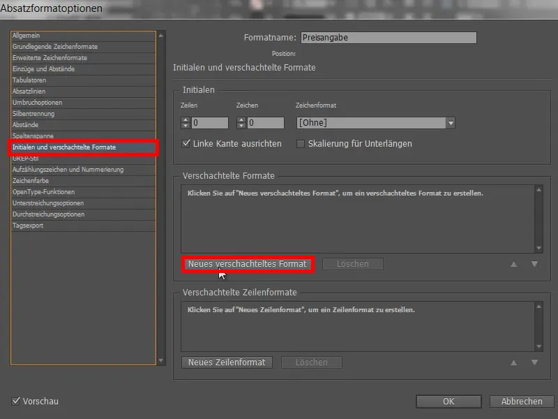Automatizar la tarificación mediante formatos anidados