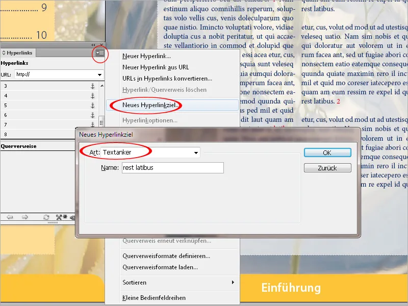Κουμπιά και σύνδεσμοι στο InDesign