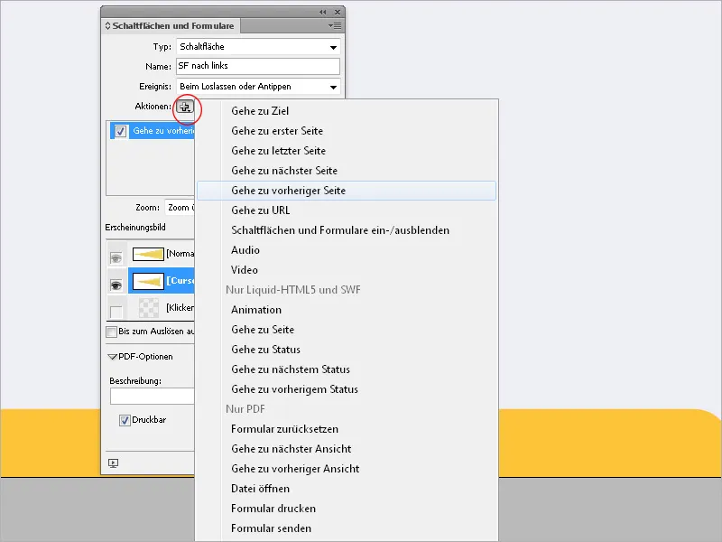 Κουμπιά και σύνδεσμοι στο InDesign