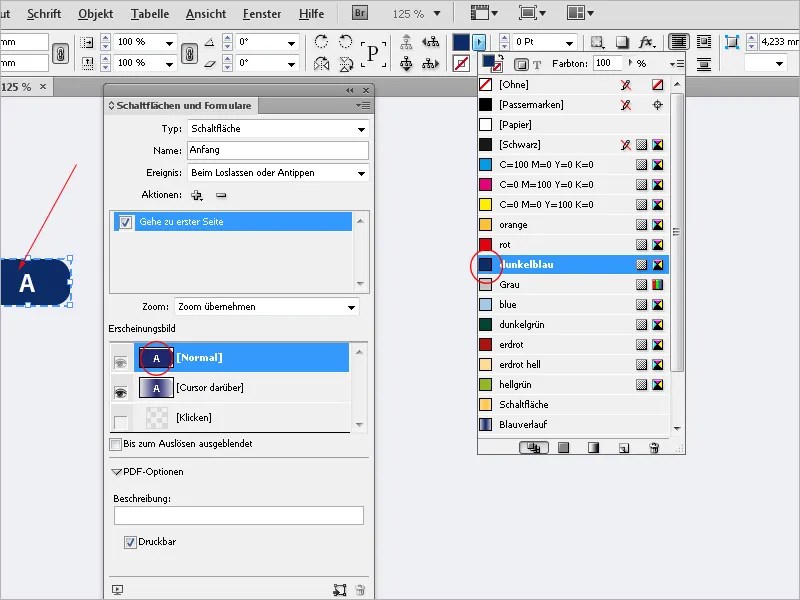 Κουμπιά και σύνδεσμοι στο InDesign