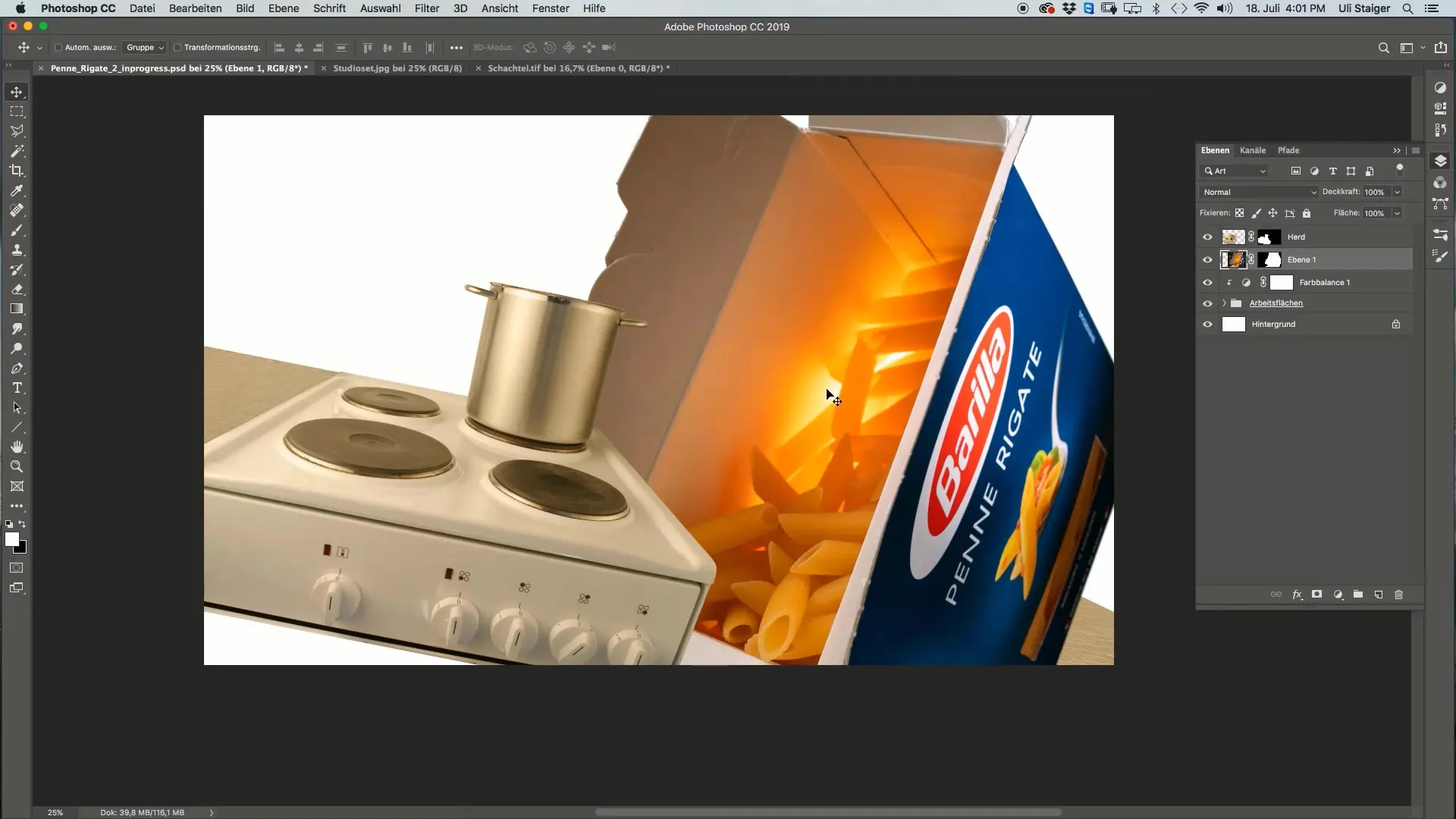 Membuat dan mengedit kotak pasta profesional di Photoshop