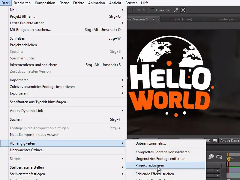 Tipps und Tricks zum Workflow in After Effects: Projekt reduzieren Tipps und Tricks zum Workflow in After Effects: Projekt reduzieren
