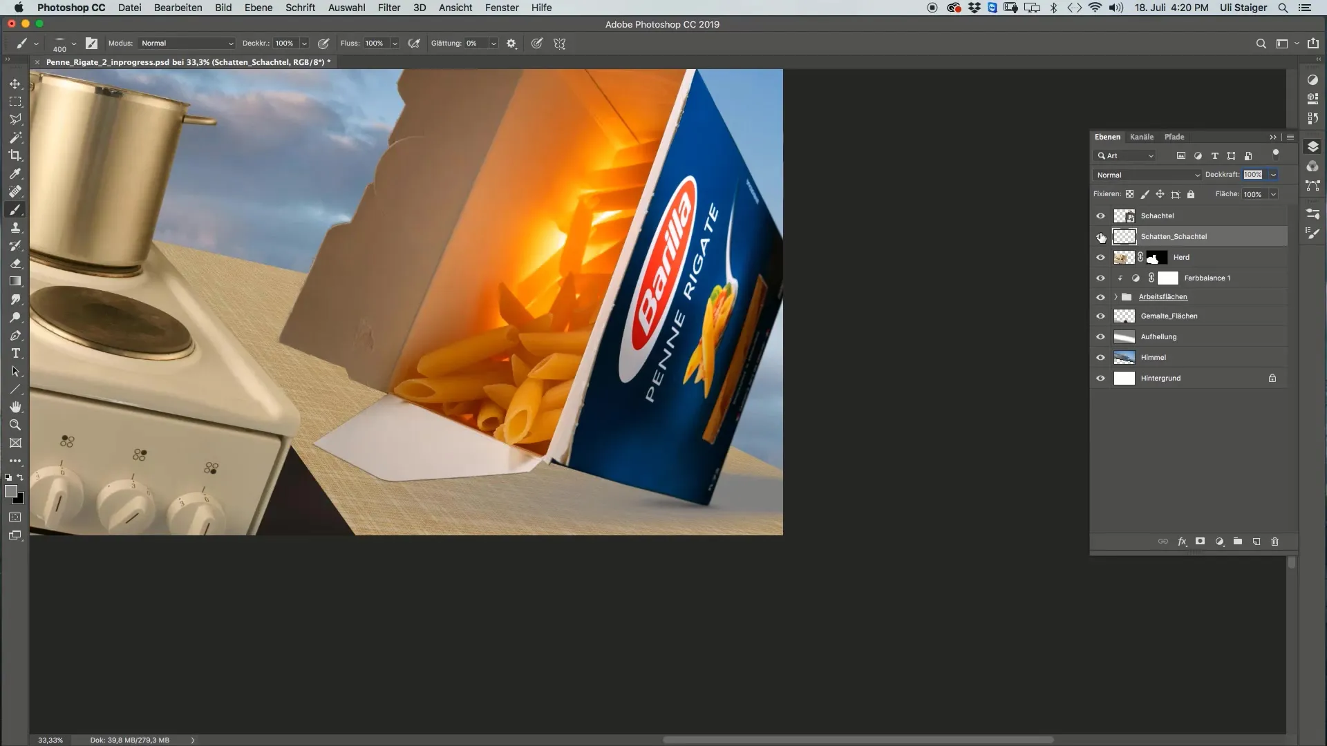 Creazione efficace di ombreggiature per scatole in Photoshop