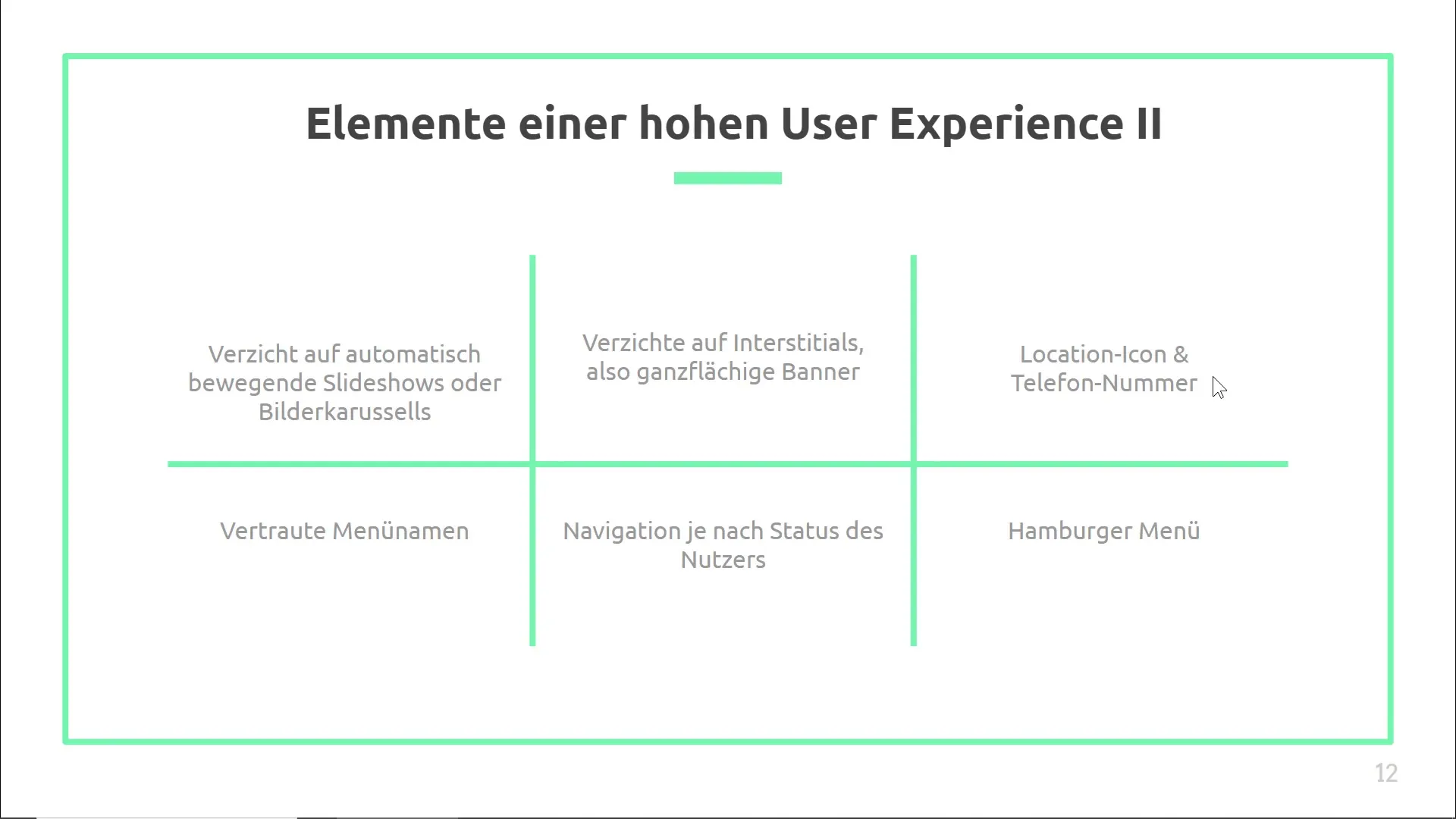 Location-Icons und Telefonnummern für bessere User Experience