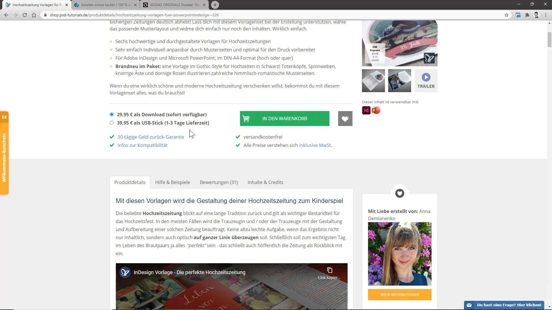 Optimization of the user experience through effective product pages