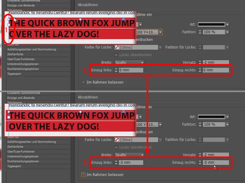 Colored headline effects via the formats