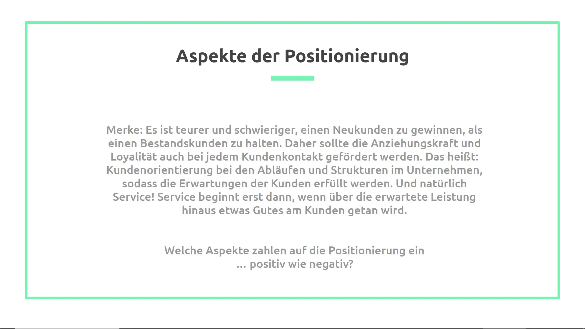 Invloedsfactoren van de positionering van het bedrijf