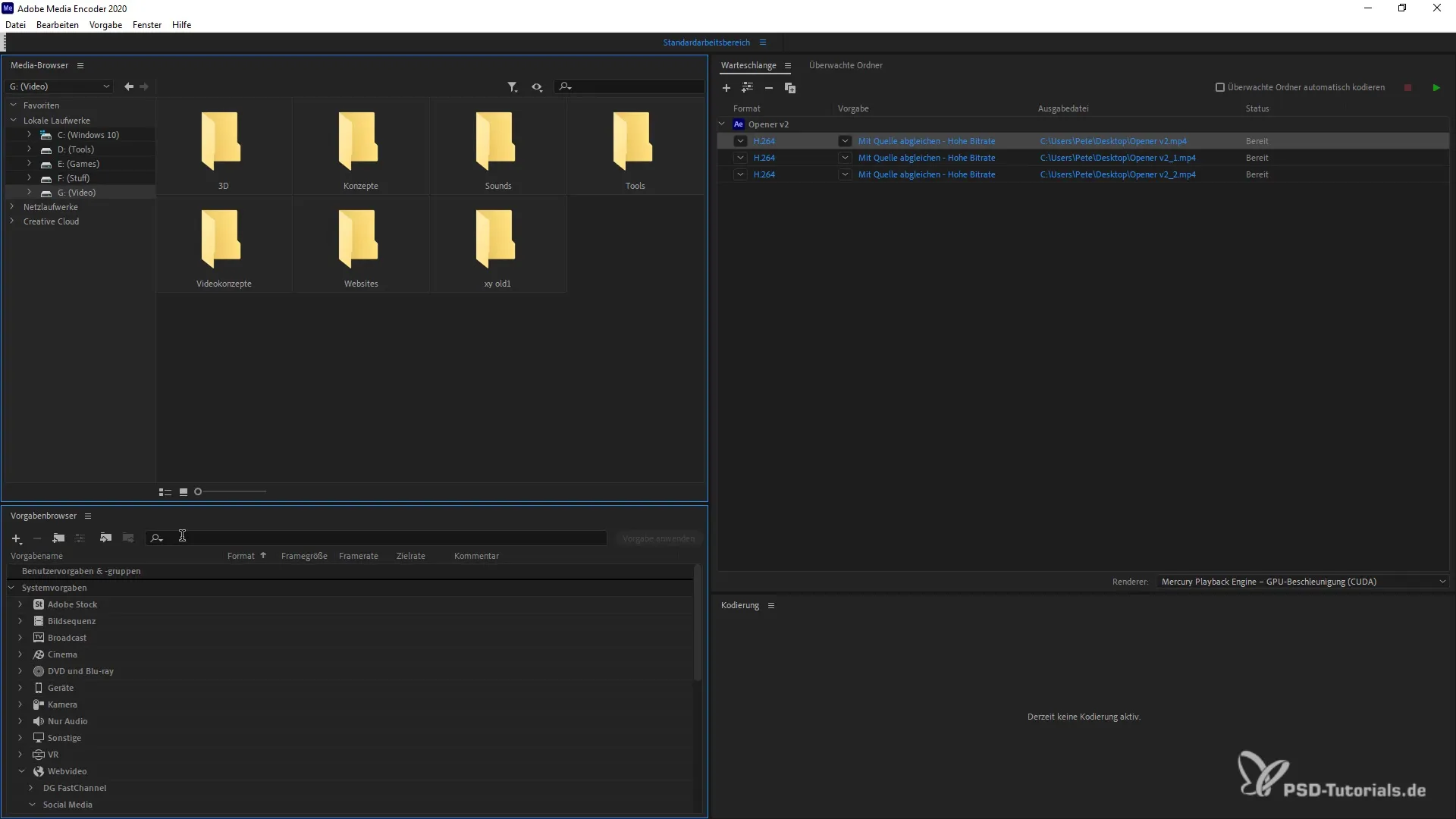 Adobe Media Encoder 2020: Benutzeroberfläche einfach verstehen