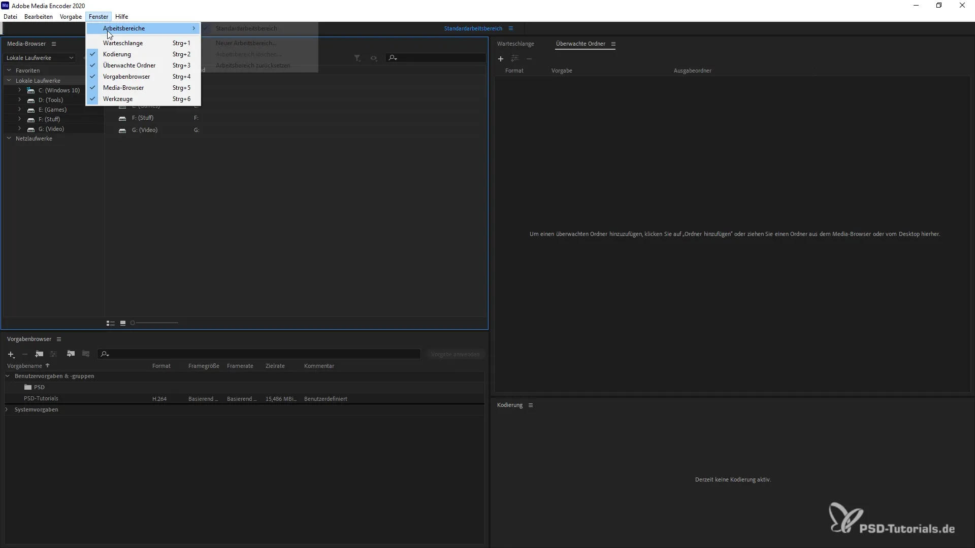 Adobe Media Encoder 2020를 개인 맞춤 설정하세요