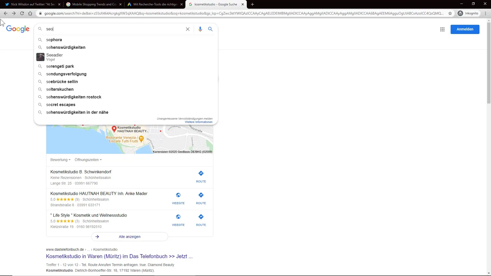 Optimisasi hasil pencarian lokal di Google