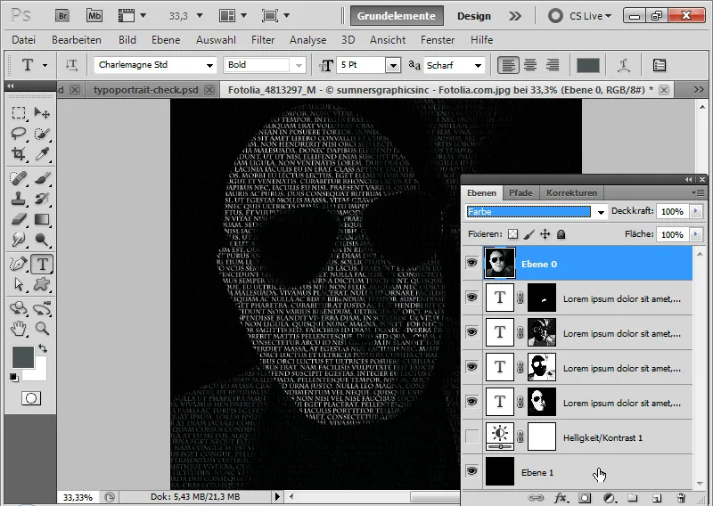 Lag en typografieffektportrait