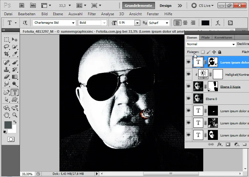 Lag en typografisk portrett effekt