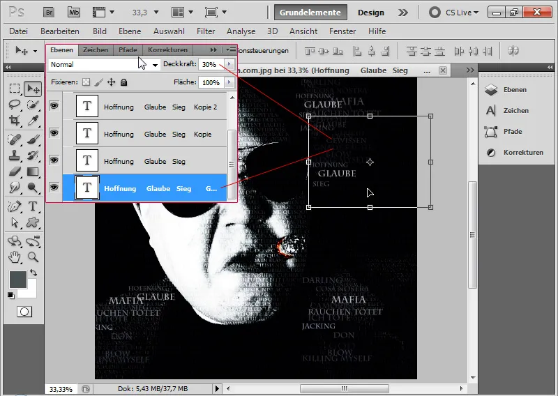 Opprett typografieffektportrait