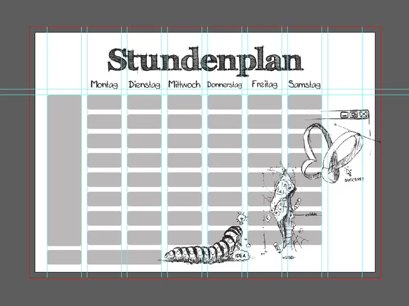 Kurti tvarkaraštį „Illustrator“ programa.