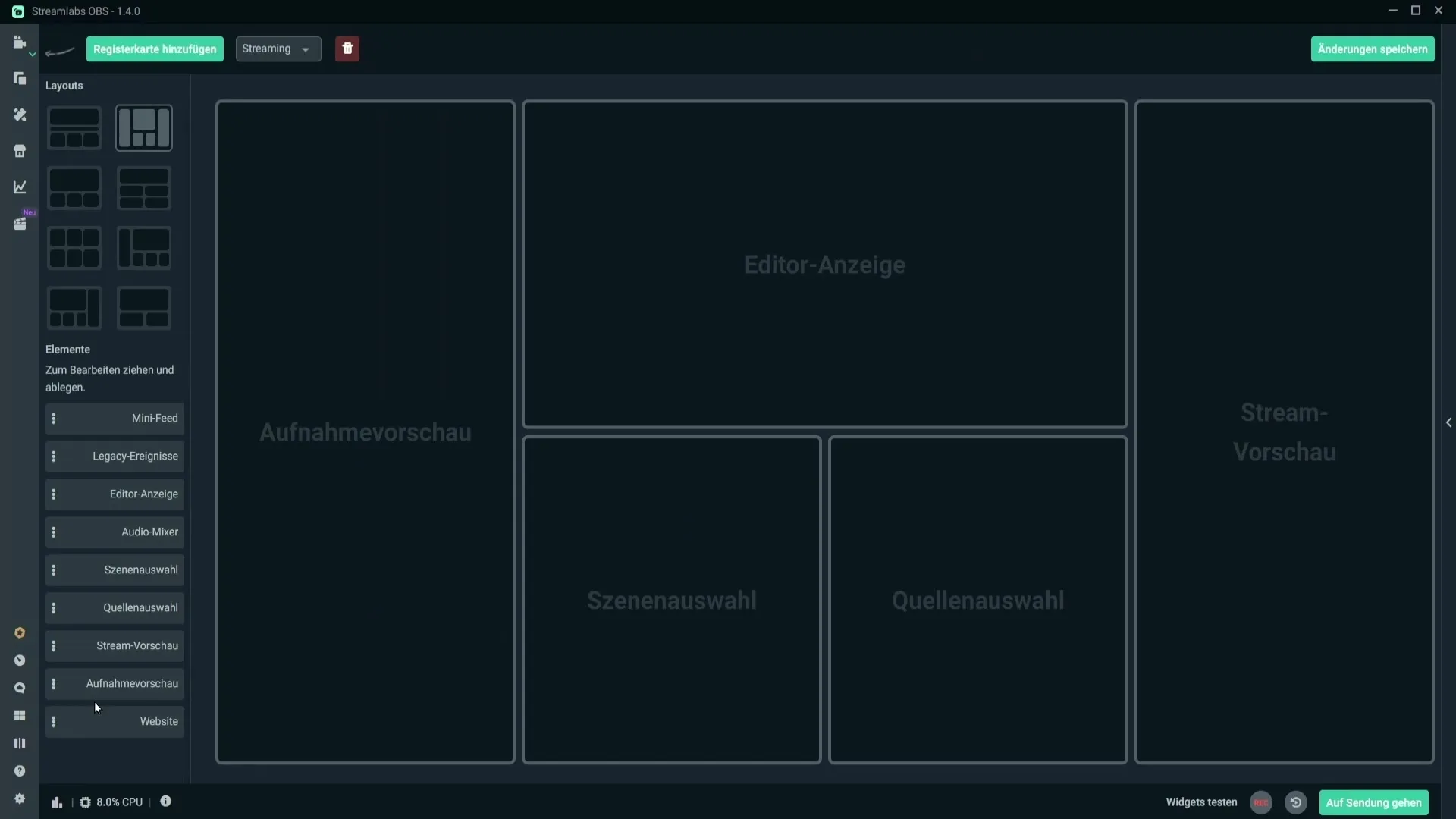 A Streamlabs OBS elrendezés-szerkesztő megfelelő beállítása Streamlabs OBS elrendezés-szerkesztő helyes beállítása