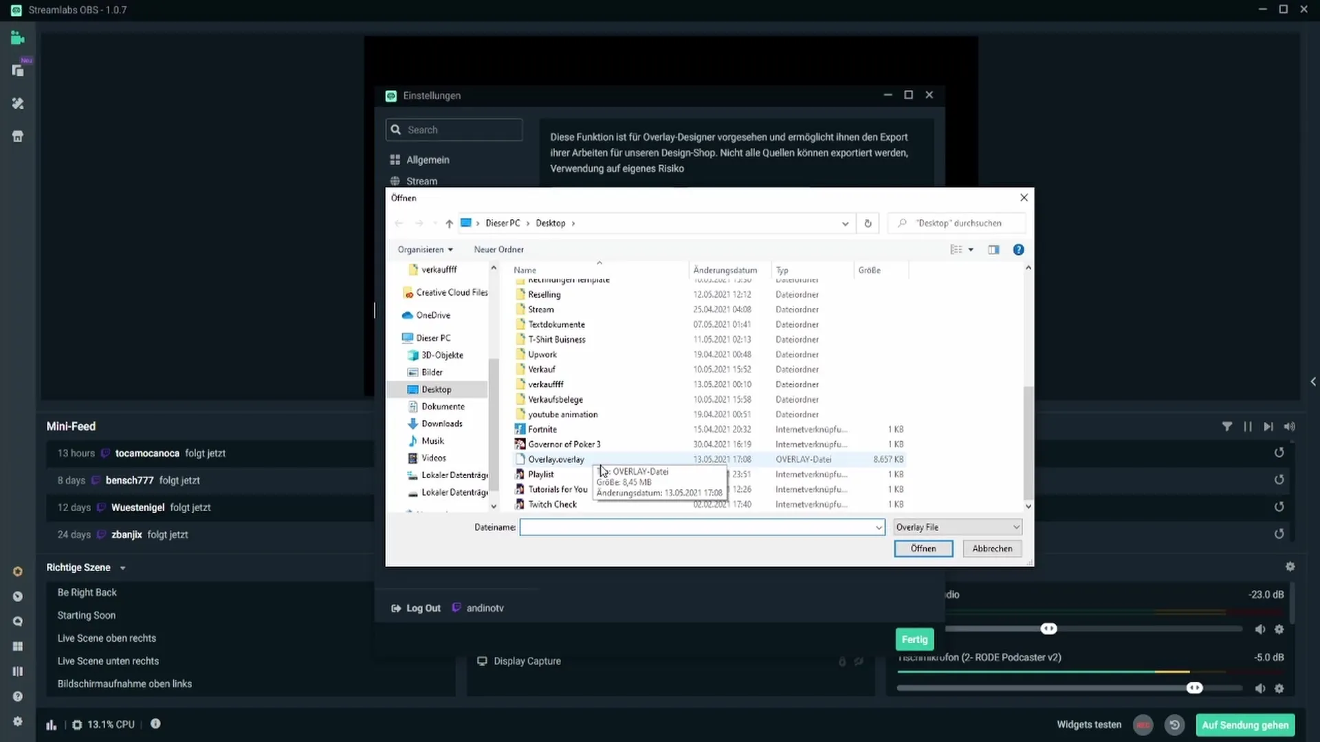 Αποθήκευση και ανάκτηση επικαλύψεων στο Streamlabs OBS Αποθήκευση και ανάκτηση επικαλύψεων στο Streamlabs OBS