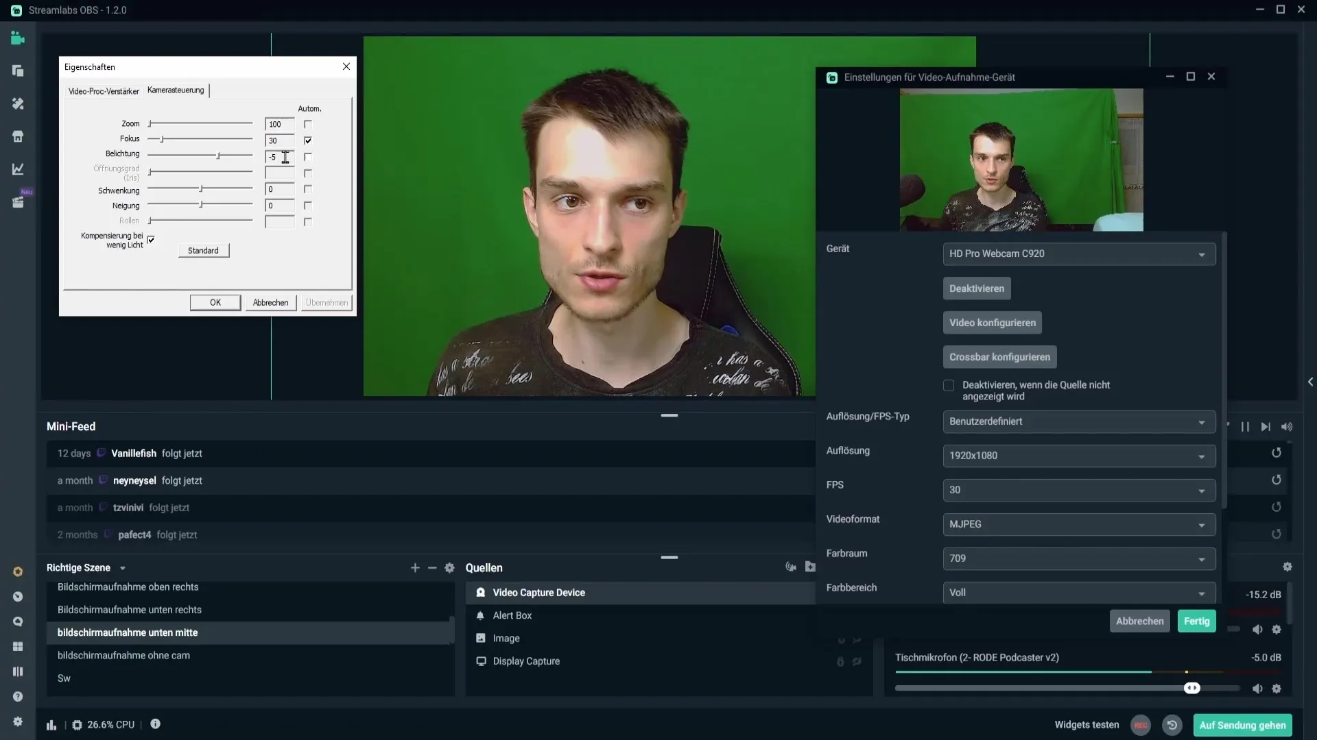 Βέλτιστη ρύθμιση κάμερας web στο Streamlabs OBS Βέλτιστη Ρύθμιση Webkamera στο Streamlabs OBS