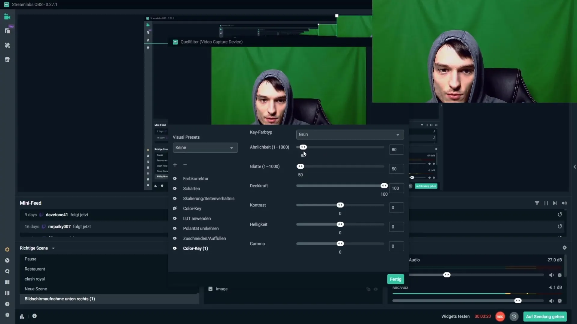 Εγκατάσταση του Greenscreen στο Streamlabs OBS εύκολη υπόθεση Ρύθμιση του Greenscreen στο Streamlabs OBS με ευκολία