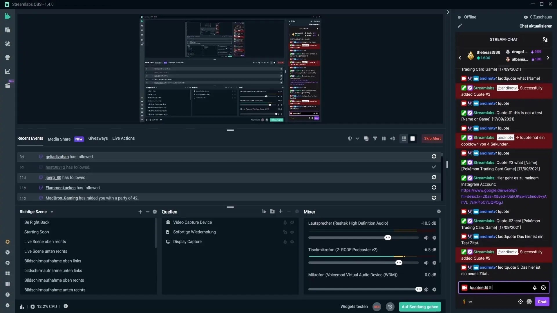 Crear y gestionar citas en Streamlabs OBS de forma sencilla Crear y gestionar citas en Streamlabs OBS fácilmente
