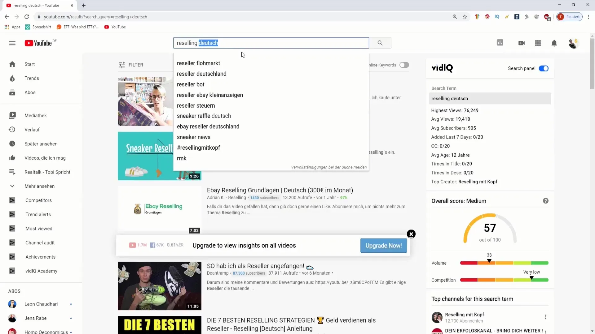 Competitive analysis for your YouTube channel: Get started with vidIQ