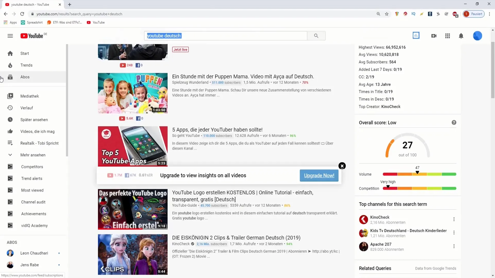 Competitive analysis for your YouTube channel: Get started with vidIQ