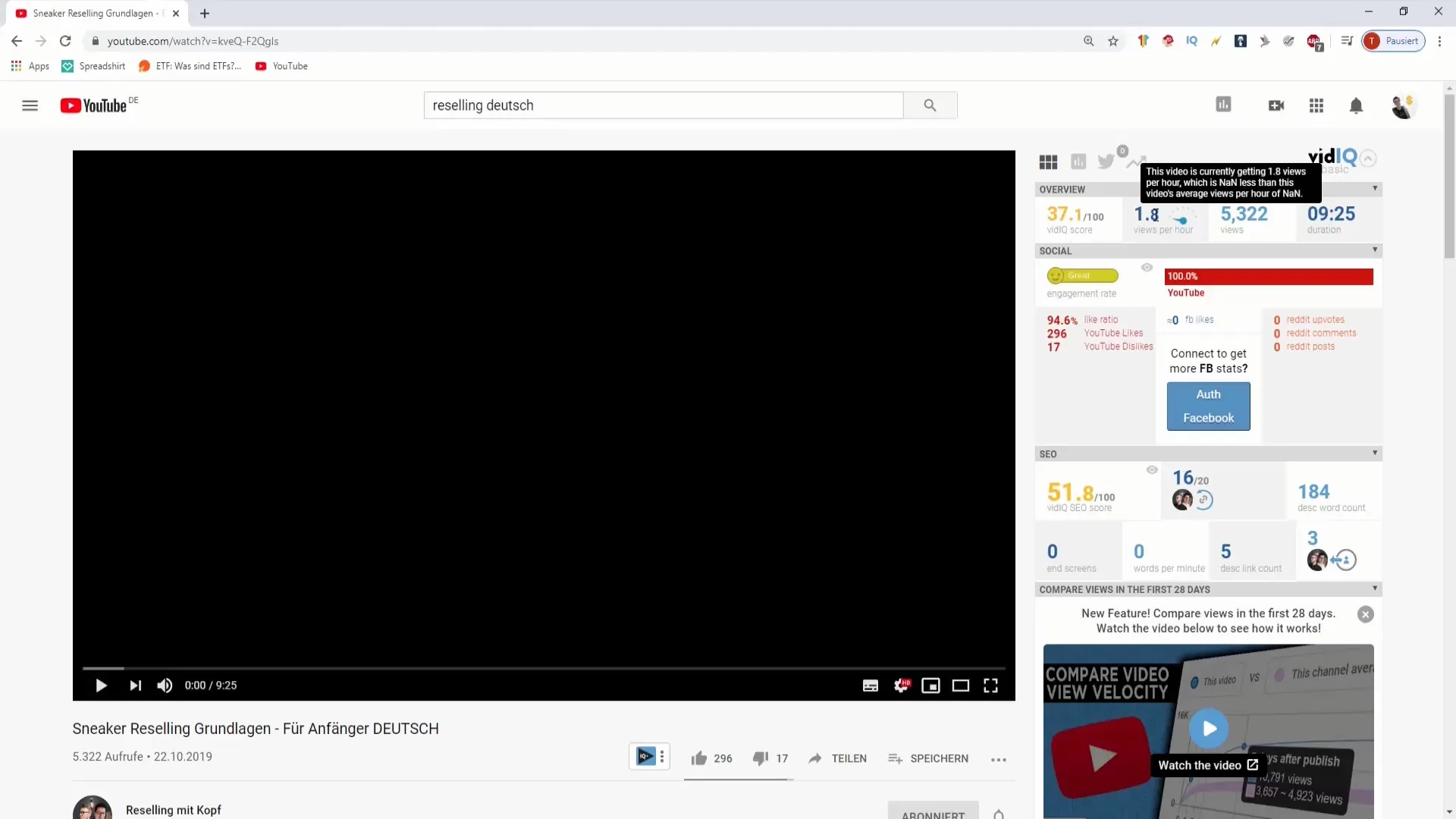 Competitive analysis for your YouTube channel: Getting started with vidIQ
