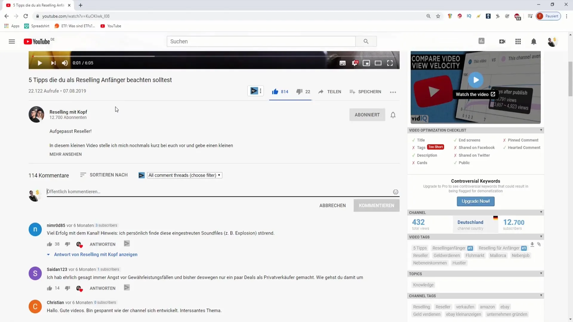 Commenting on videos for more reach