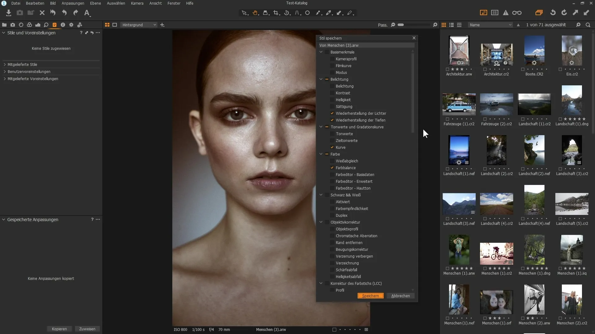 Creare e utilizzare stili in Capture One Pro