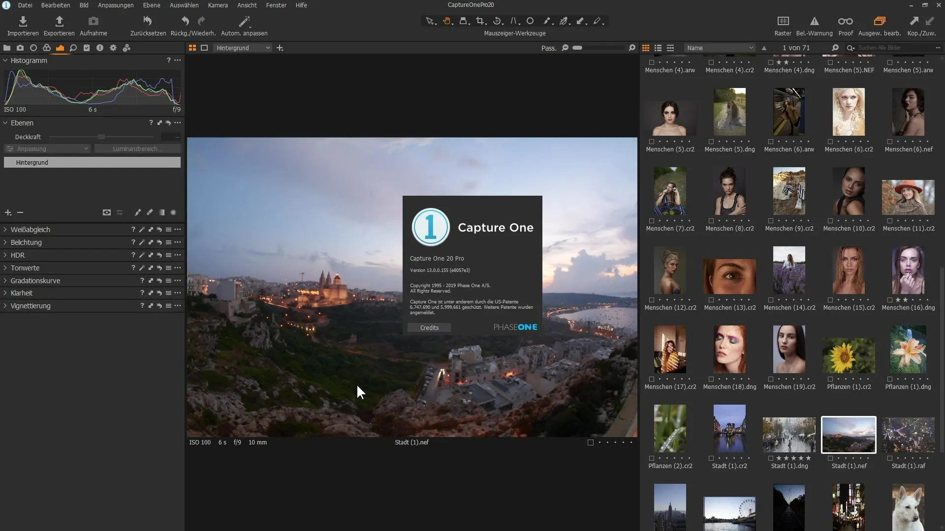 Benutzeroberfläche optimieren in Capture One Pro 20