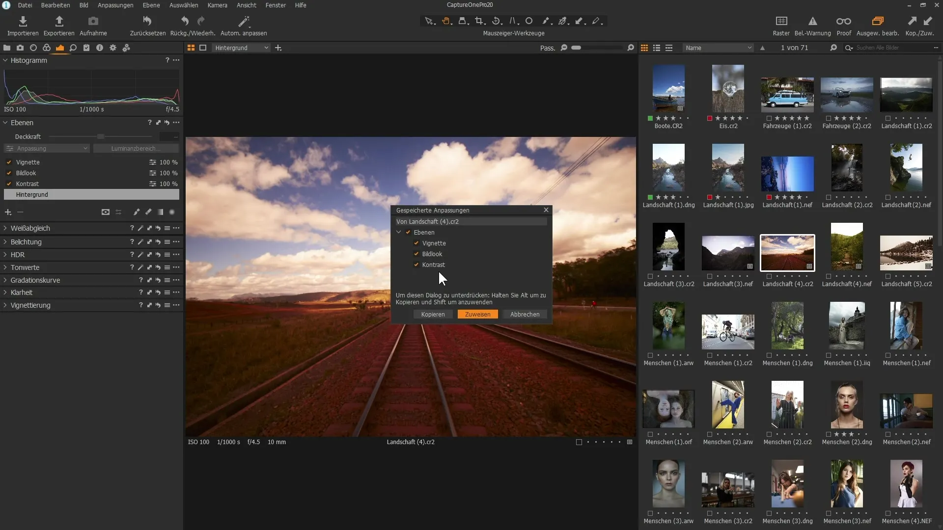 Copia selectiva de capas en Capture One Pro 20