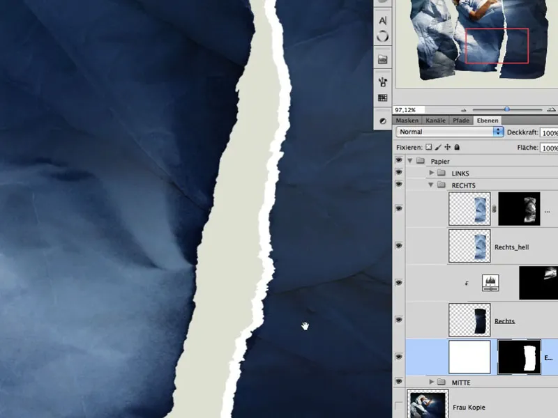 Bilde med dybde gjennom rift- og fold-effekter