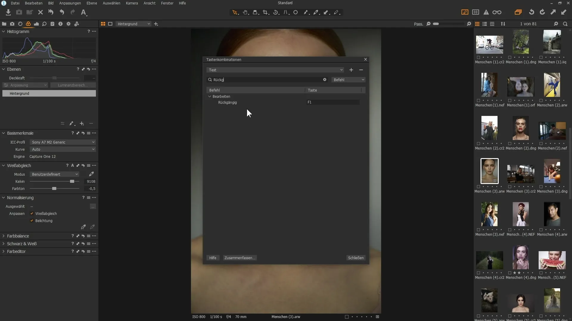Ultimative Anleitung für Capture One Pro Tastenkürzel