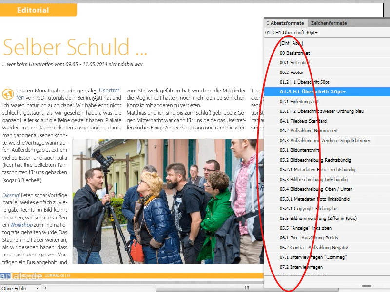 Tipy a triky k aplikaci Adobe InDesign: Zobrazení odchylek formátování jedním kliknutím.