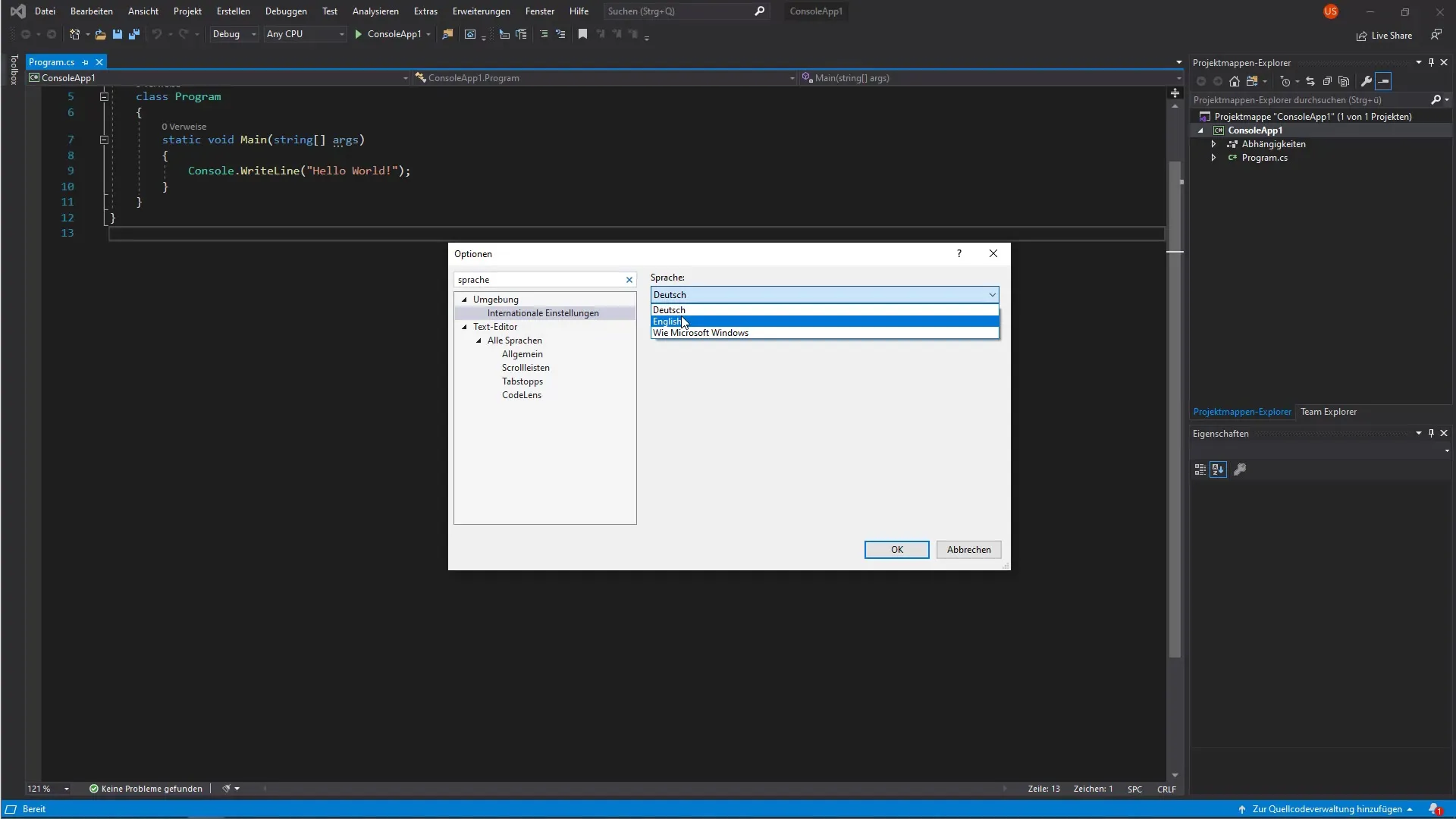 Taalpakketten en componenten in Visual Studio installeren Taalpakketten en componenten in Visual Studio installeren