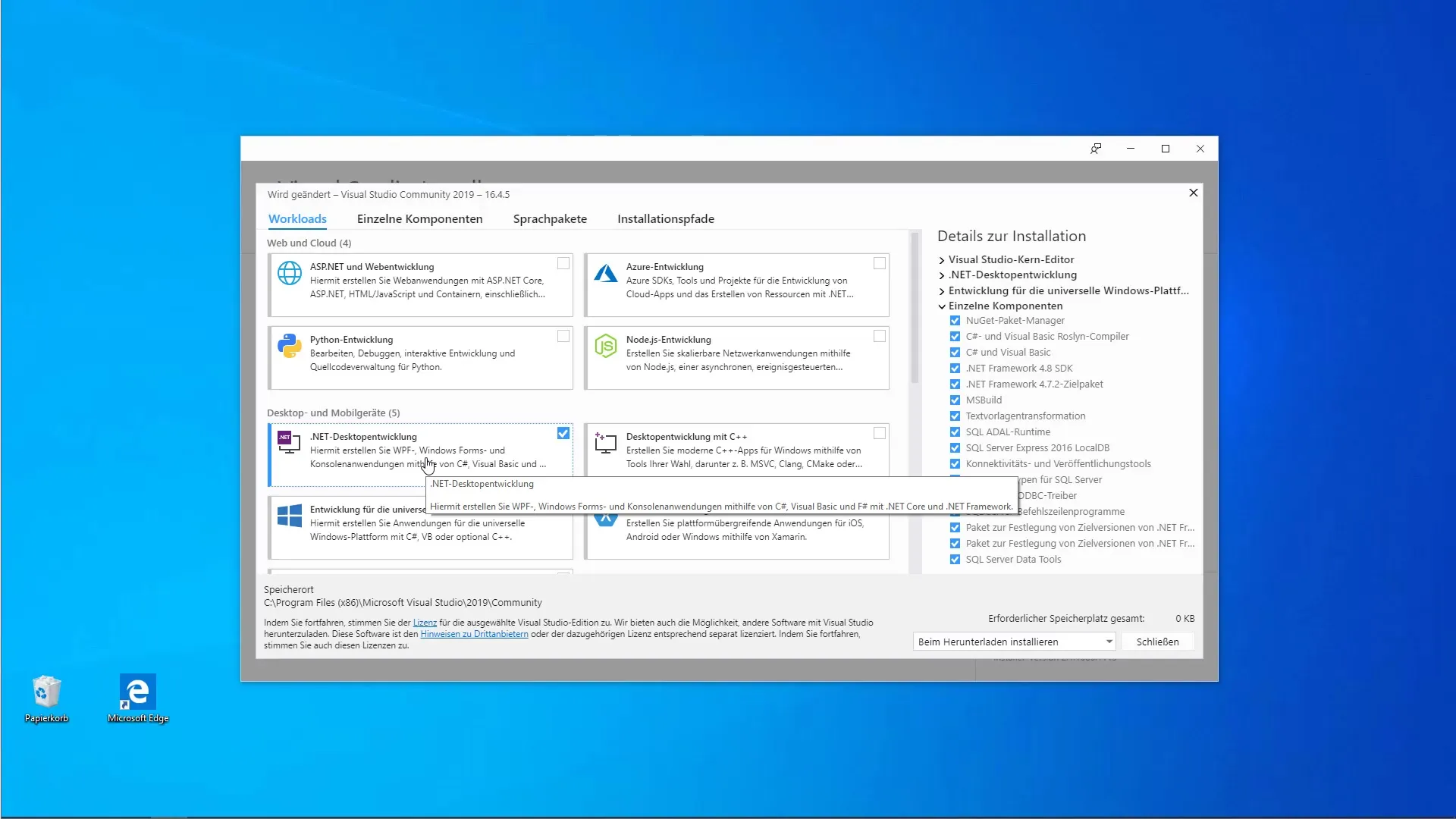 Taalpakketten en componenten in Visual Studio installeren Taalpakketten en componenten in Visual Studio installeren
