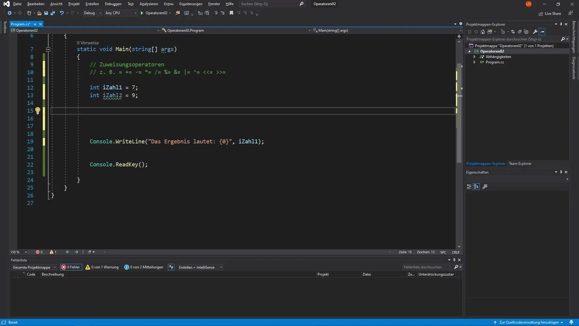 Toegeefoperatoren efficiënt gebruiken in C# Toewijzingsoperatoren efficiënt gebruiken in C#